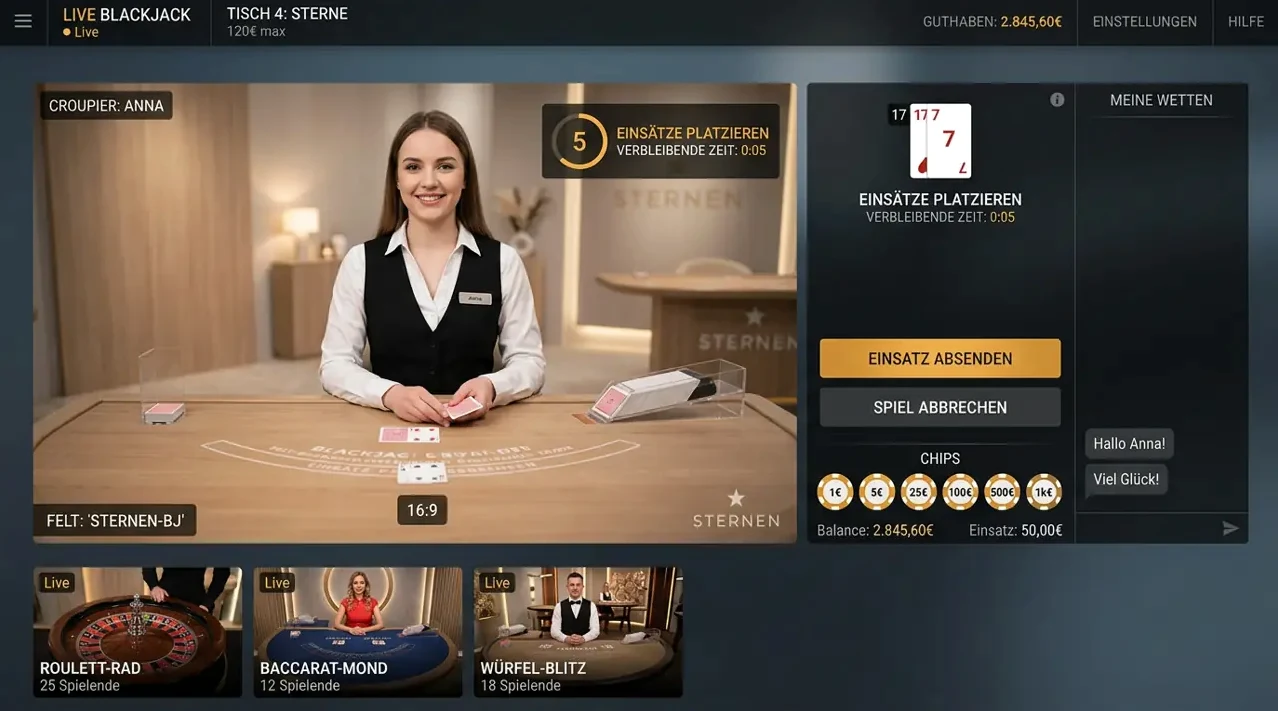 Beliebt bei Love: Live Dealer Tische